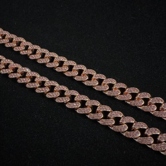 Rose Gold Miami Cuban Link Necklace 24in 12.6mm~NEW - Picture 14 of 16